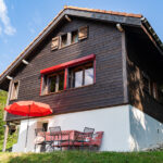 Holiday Chalet straight view of Swiss Alps
